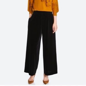 NAVY VELVET FLARE /high waste pants